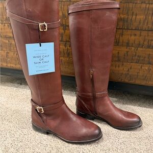 NWT ANTONIO MELANI Chestnut Leather Tall Boots
